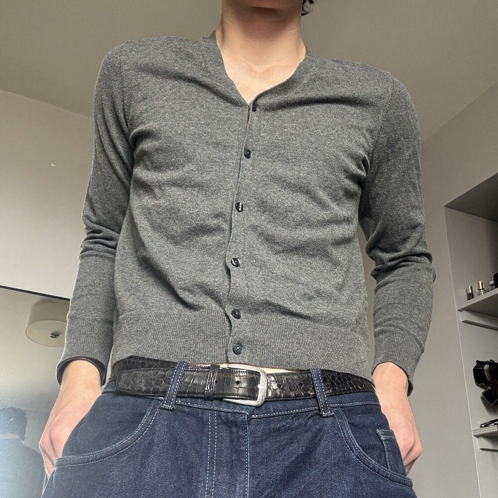 Women's Karen Scott Dark Grey Button Up Cardigan Cotton Blend Sz Large